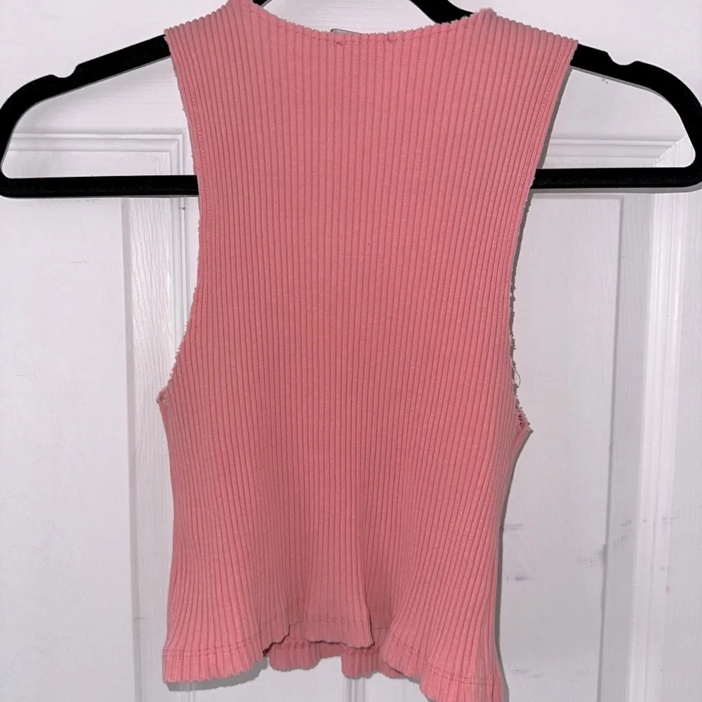 Zara Pink Ribbed Tank Top - Picture 3 of 3